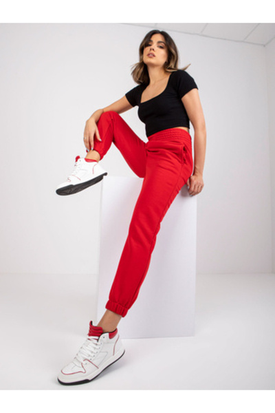 rue parıs Pantaloni Trening Dama, RUE PARIS, Bumbac, Sport, Rosu, model RV-DR...