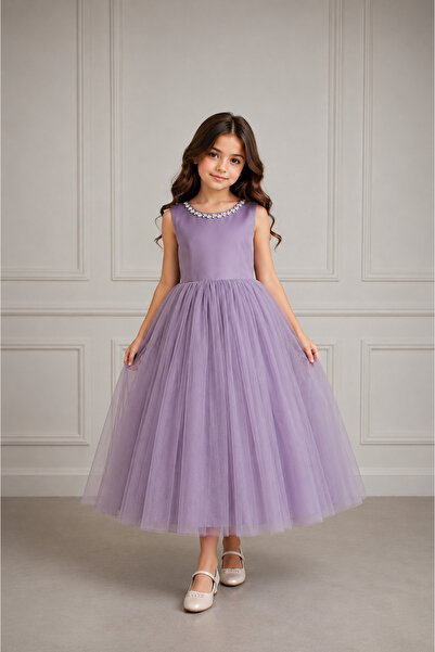Moky Dizayn Rhinestone Embellished Dress Tulle