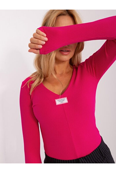 Relevance Bluza Dama, RELEVANCE, Bumbac, Maneca lunga, Fucsia, model RV-BZ-91...