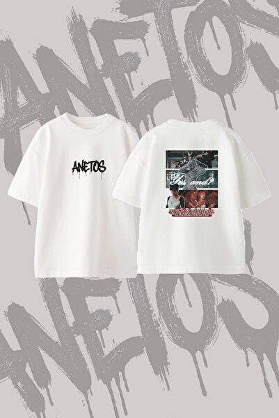 Anetos Ariana Grande_54 Design Back Printed Cotton White Oversize T-Shirt