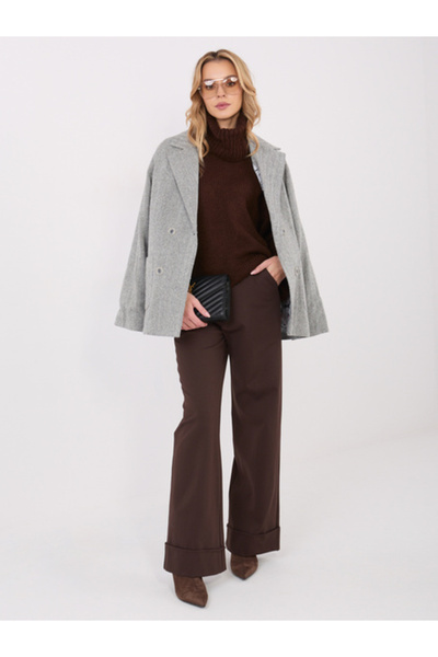 rue parıs Pantaloni Dama, RUE PARIS, Viscoza, Maro inchis, model IT-SP-FL9877.64