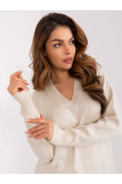 BADU Pulover Dama, BADU, Acril, Maneca lunga, Bej deschis, model BA-SW-0577.32X