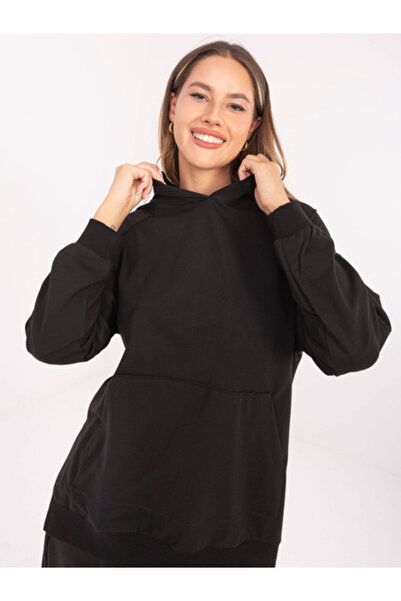 Relevance Women's Sweatshirt, RELEVANCE, Cotton, Long Sleeve, Black, model RV...