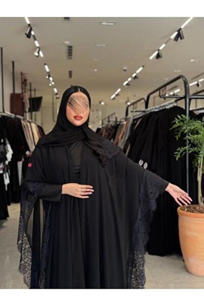 dar laha abaya Abaya D 5131 - with Cobra Crepe fabric and chiffon with lace o...