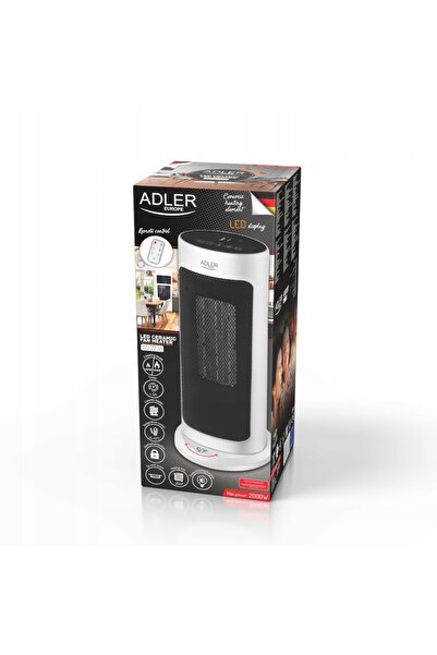 adler Termoventilator ceramic 2000W, temporizator, reglare pilot, ventilator