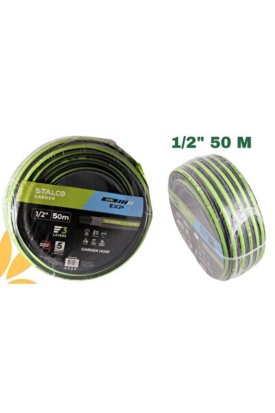 Stalco Furtun de grădină 1/2 "x50m, 3 straturi, anti-încurcare, rezistent, ar...