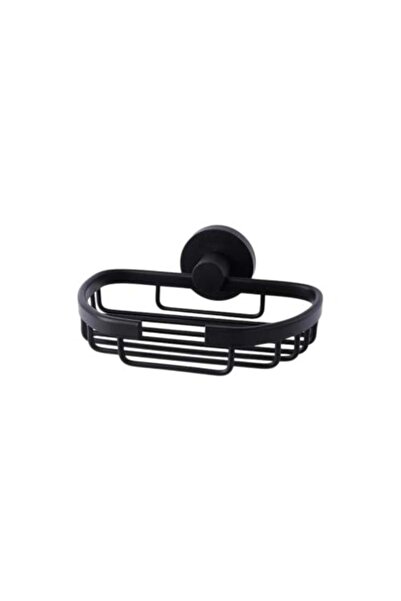Orisa Single Mesh Soap Holder Stainless Steel Black Oval