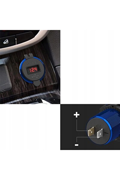 NO BRAND ÎNCĂRCĂTOR MOTOCICLETĂ 2x USB QC3.0 VOLTMETRU 3A N