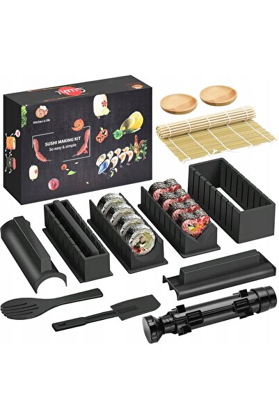 innature Set de 30 de piese: Aparat de făcut sushi cu rolă, rolă MATA, praska...