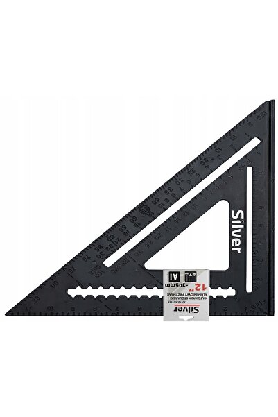 SilverTools Echer de tâmplărie din aluminiu 12 / 300mm, echer de măsurare Cie...