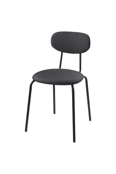 YUPY ® Robust chair with curved backrest, metal frame, 77x46 cm, soft and uph...