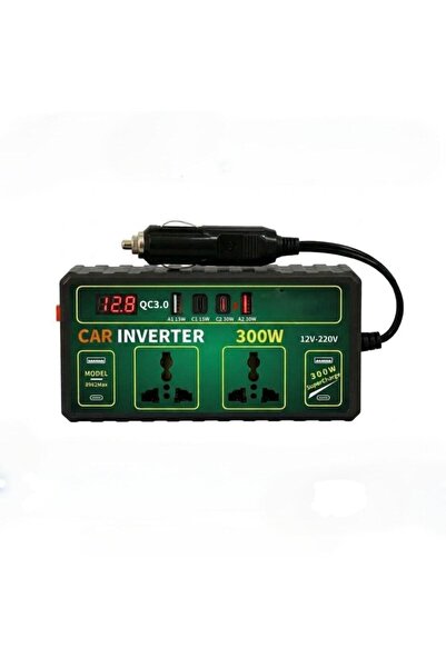 Tradeo 300W Car Power Inverter 12V DC to 220V AC with Dual AC Outlets, QC 3.0...