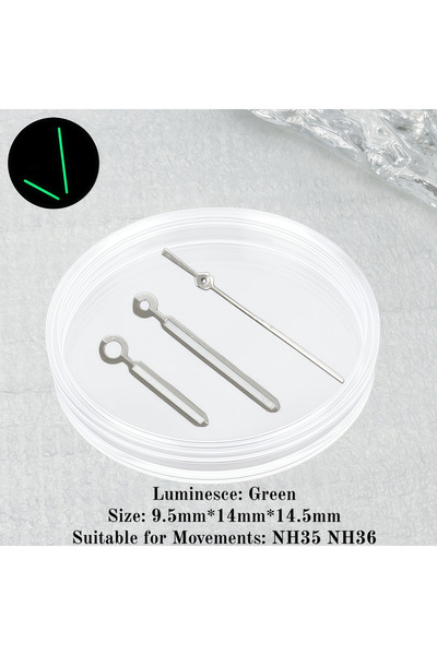 choice2 A-P-Silver Modified Watch Pointers 9*14*14.5mm 3Pins Needles Green Lu...