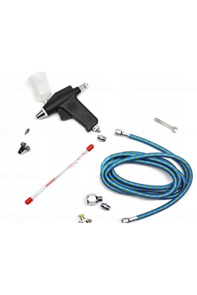 TC Technic Aerograf tip pistol, duze de 0,3 și 0,5 mm, furtun de 1,8 m + adap...