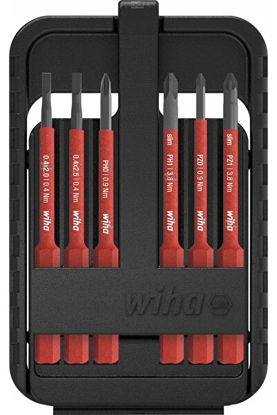 wiha Set de biți plat, Phillips, Pozidriv, Slimbit, Electric, PH, PZ, VDE, 6 ...
