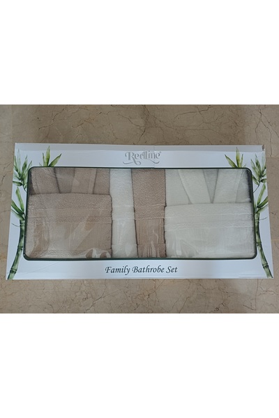 SÜMER Bamboo Pattern Bathrobe Set - Camel / Cream