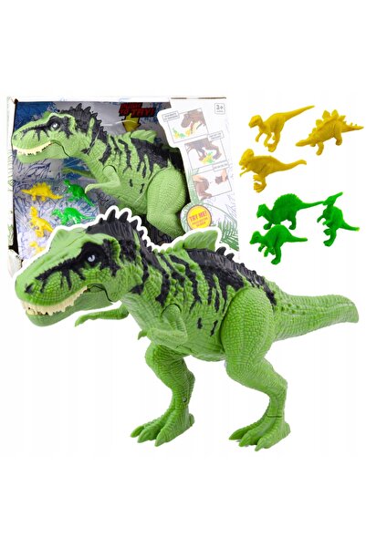 LeanToys Set Dinozaur cu Figurine Mici, Sunete Mobile, Verde