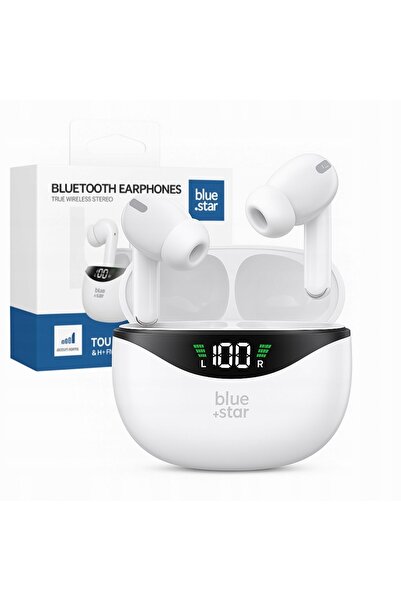 Blue Star Press Căști T60 TWS albe wireless intraauriculare pentru Samsung Ga...