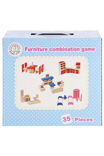 Nobo Kids Mobilier din lemn pentru căsuța de păpuși, set pentru păpuși, acces...