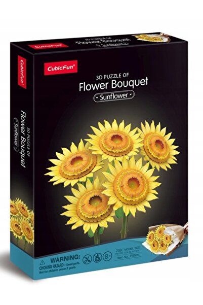 Cubic Fun Puzzle 3D Buchet Mare de Floarea-soarelui, Vârsta 8+, Fără Adeziv