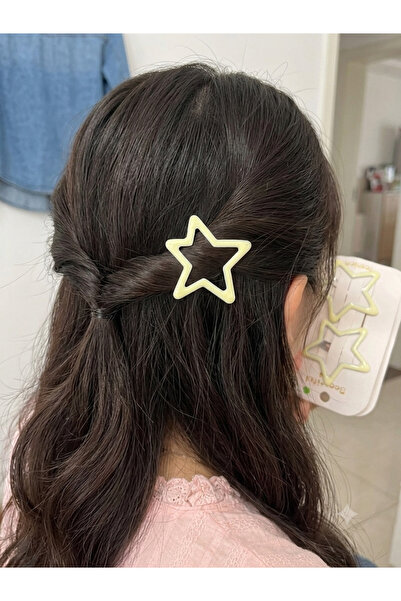 Bymiel Girl's Star-Shaped Snap Clip Set of 2 – Shiny Metal Hair Clip