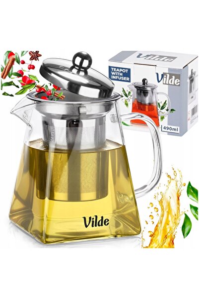 Vilde DZBANEK STICLĂ 490ml CU INFUZOR PENTRU CEAI DE PLANTĂ 259411