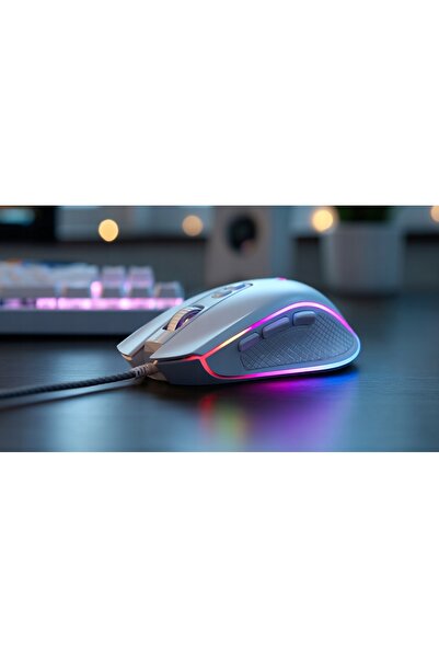 Modecom Volcano Veles Mouse cu fir alb, optic, de gaming, 12800dpi