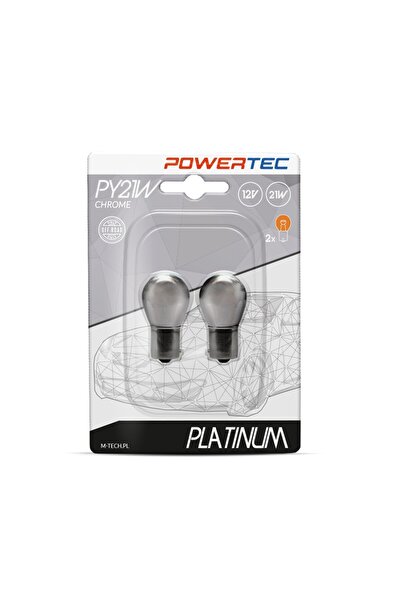 M-TECH Bec halogen 2 buc. PY21W Crom 12V max. 21W PTZCH36-02B