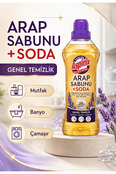 Aspirix Sodalı Arap Sabunu - Genel Tüm Temizlik - Mutfak Banyo Çamaşır