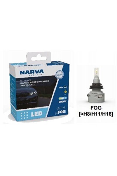 narvara Becuri LED H8 H11 H16 RPA NARVA RANGE POWER ADVANCED 6000K 12V/24V