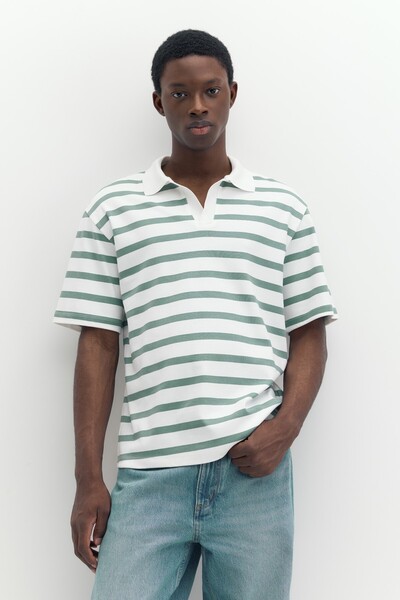 Pull & Bear Kısa kollu interlok polo t-shirt