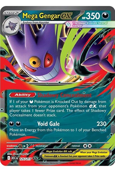 Pokemon TCG Mega Gengar Ex - 125/217 - Me: Ascended Heroes (Asc) Original Card