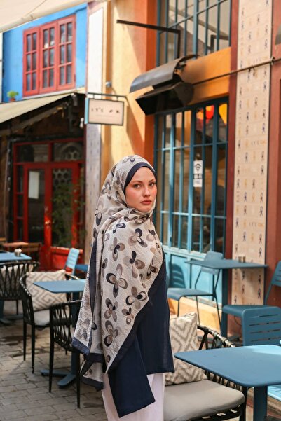 ENRİCO FERRİ Allure Butterfly Pattern Tencel Shawl