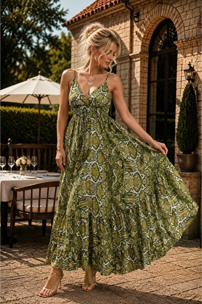 LaraLisa 70% Viscose 30% Silk Adjustable Strap V-Neck Elastic Waist Women's S...