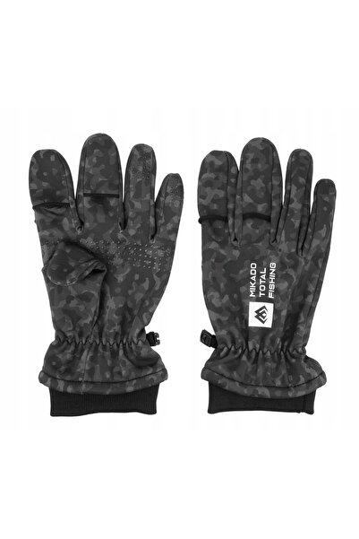 Mikado Mănuși Softshell Camo UMR-25BC-L L Gri-negru