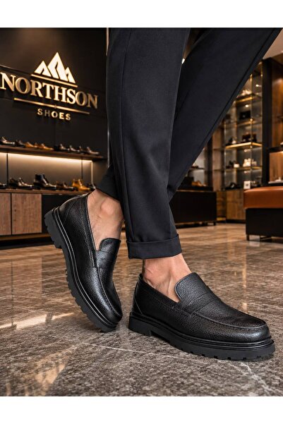 NORTHSON أحذية رجالية من الجلد الطبيعي مناسبة للاستخدام اليومي، مقاس كامل