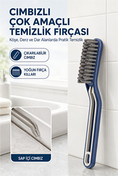 FLY LIFE Cımbızlı Çok Amaçlı Temizlik Fırçası - Köşe, Derz ve Dar Alanlarda P...