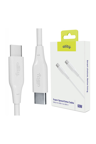 OEM Καλώδιο Allity AUC-02 USB-c - USB-c 1,0 m 60W λευκό