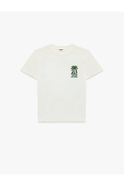 Koton Printed Crew Neck Short Sleeve Cotton T-Shirt