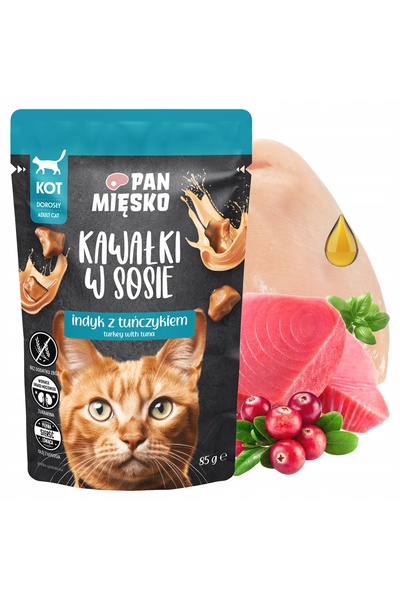 Pan Mięsko Hrană pentru pisici Curcan cu ton 85 g