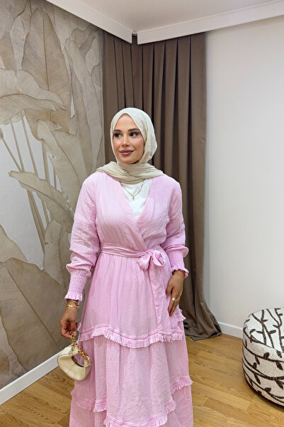 salisburys Molly Nelly Women's Tasseled Muslin Belted Dress