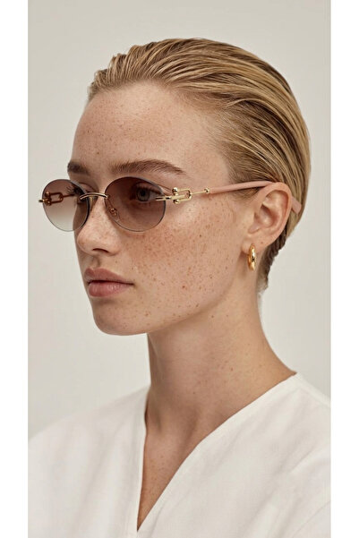 ZENIT Marla Brown Oval Women's Sunglasses |   52 with Additional Protection and Uv400 Protection