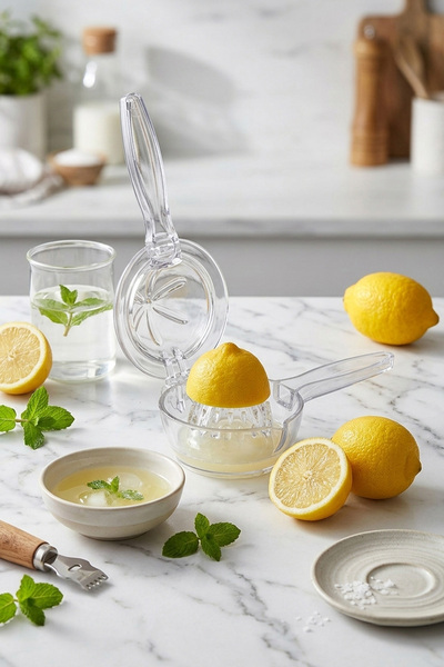 LİRAZON Lemon Squeezer with Transparent Chamber Citrus Juicer Fruit Juicer Bp...