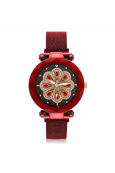 Watch Ceas de dama Francesca di Geneva FF245, rosu, bratara magnetica