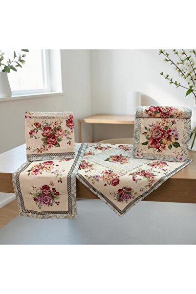 Linea Home ΣΕΤ 5ΤΜΧ ΚΑΡΕ ΣΤΟΦΑ ΔΑΜΑΣΚΟ ΙΣΠΑΝΙΑΣ MODRIAN ΤΕΜΑΧΙΩΝ ΤΡΑΠ/ΛΟ 140Χ...