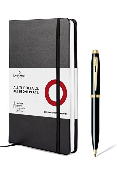 Sheaffer Gift Set 100 | G9322 Glossy Black with Gold Tone Trim Ballpoint Pen ...