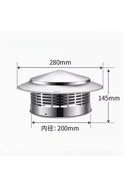 Choice 200mm Stainless Steel Ultralight Chimney Rain Cap - 75/110/160/200mm f...