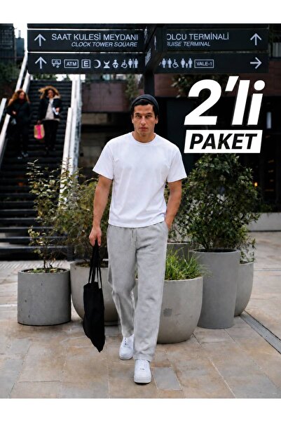MODABOX 2-Pack Men's Premium 2 Thread Sweatpants with Comfortable Fit and Poc...