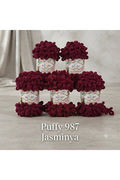 Alize 5’li Paket Puffy No 107 El Örgü İpi Şişsiz Panduf Battaniye Atkı Hırka ...