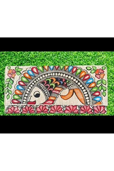 Kanyaka Indian Madhubani-Painting Khadi-Cotton Hand clutch